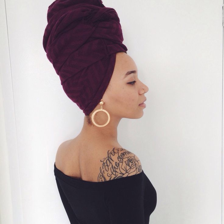 Black Woman with Head Wrap | Head Scarf Inspiration | Head Wrap Inspiration | Printed Scarf | Beautiful Black Woman