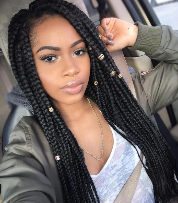 Long Box Braids With Beads More