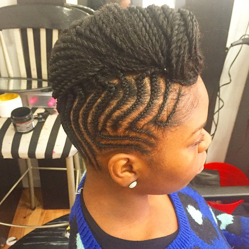 braided fauxhawk hairstyle