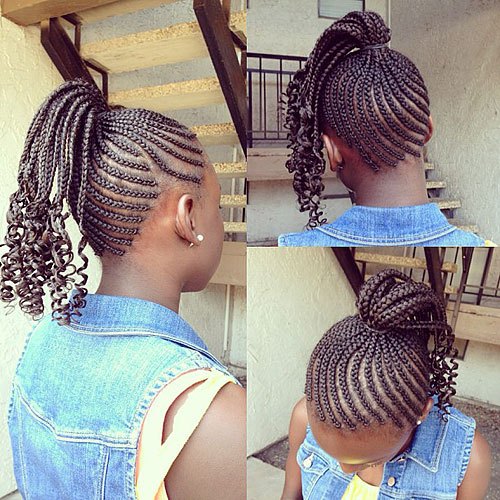 African American braided ponytail for girls