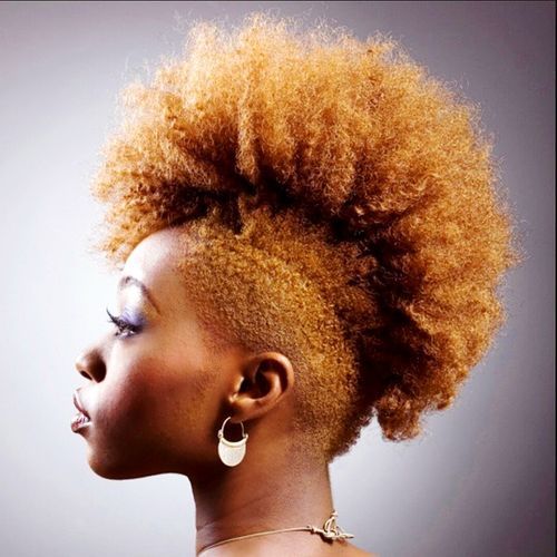 women's red mohawk for natural hair