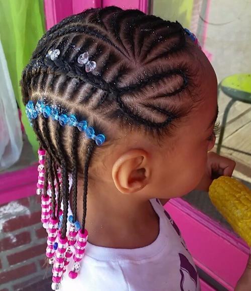 fancy braided hairstyle for little black girls
