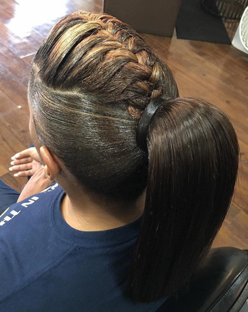 African American Ponytail With A Braid
