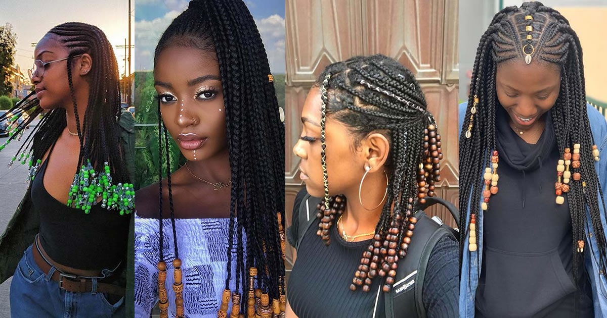 Best Ponytails Braids With beads 2020 For Natural Hair