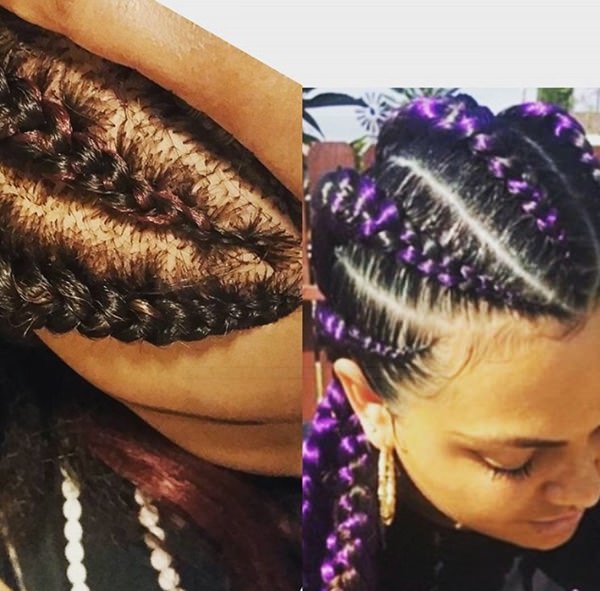 purpel braided styles