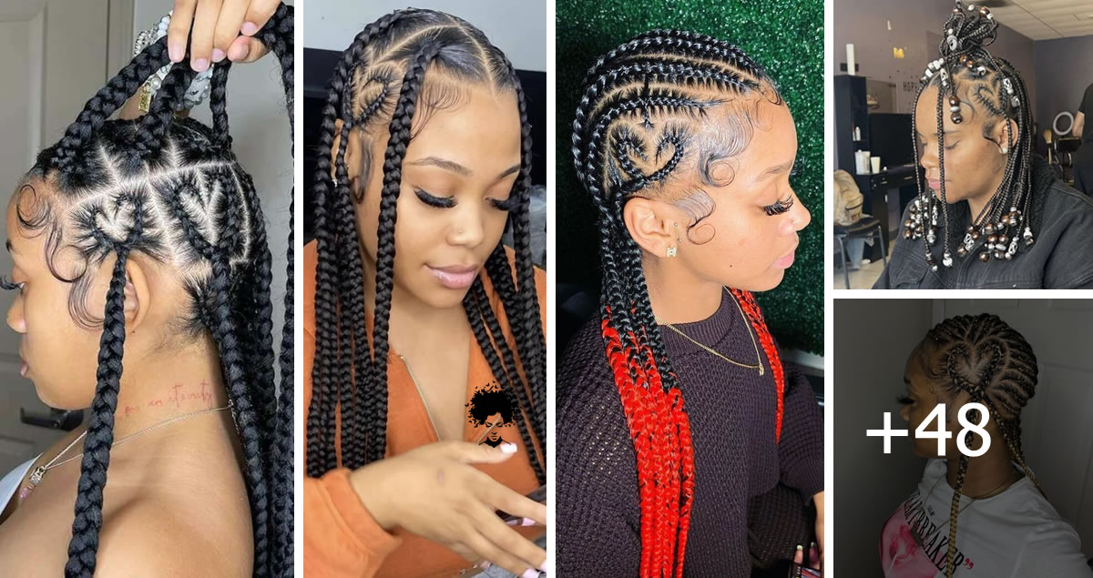 Knotless Braids With Heart: 49 Trendy Braided Hairstyle