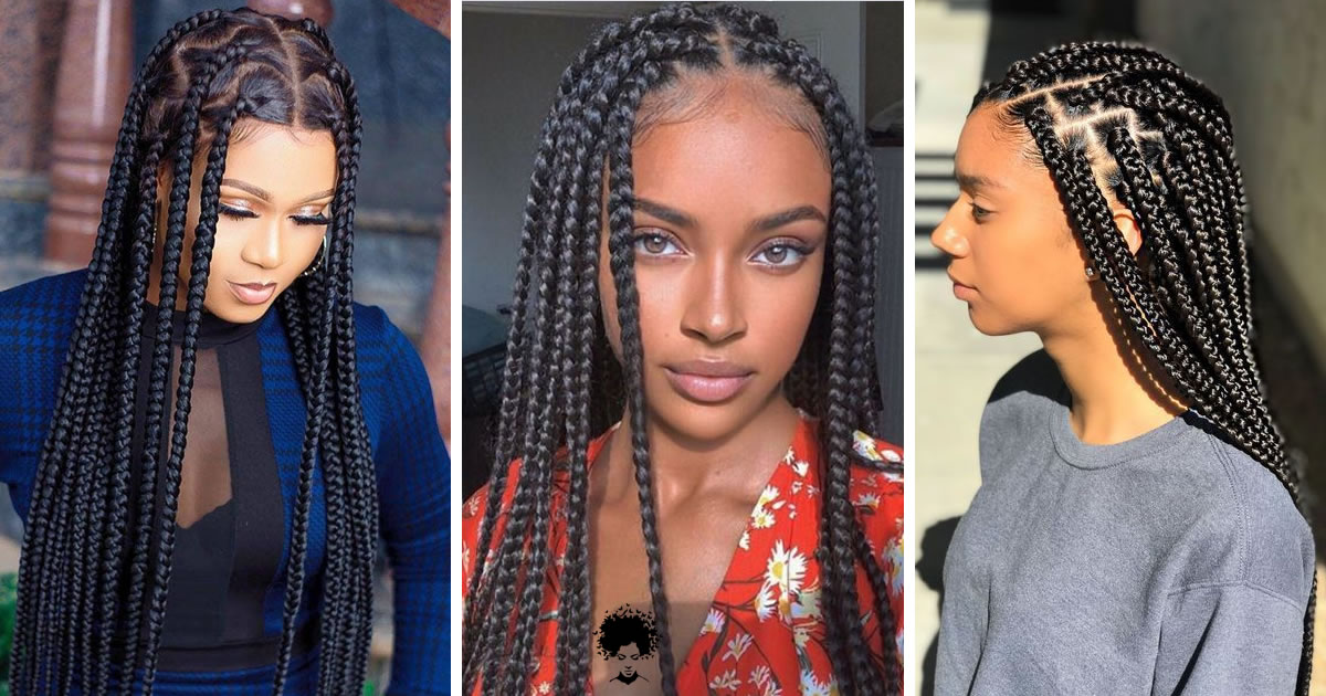 Beautiful Box Braid Hairstyle Ideas and Women